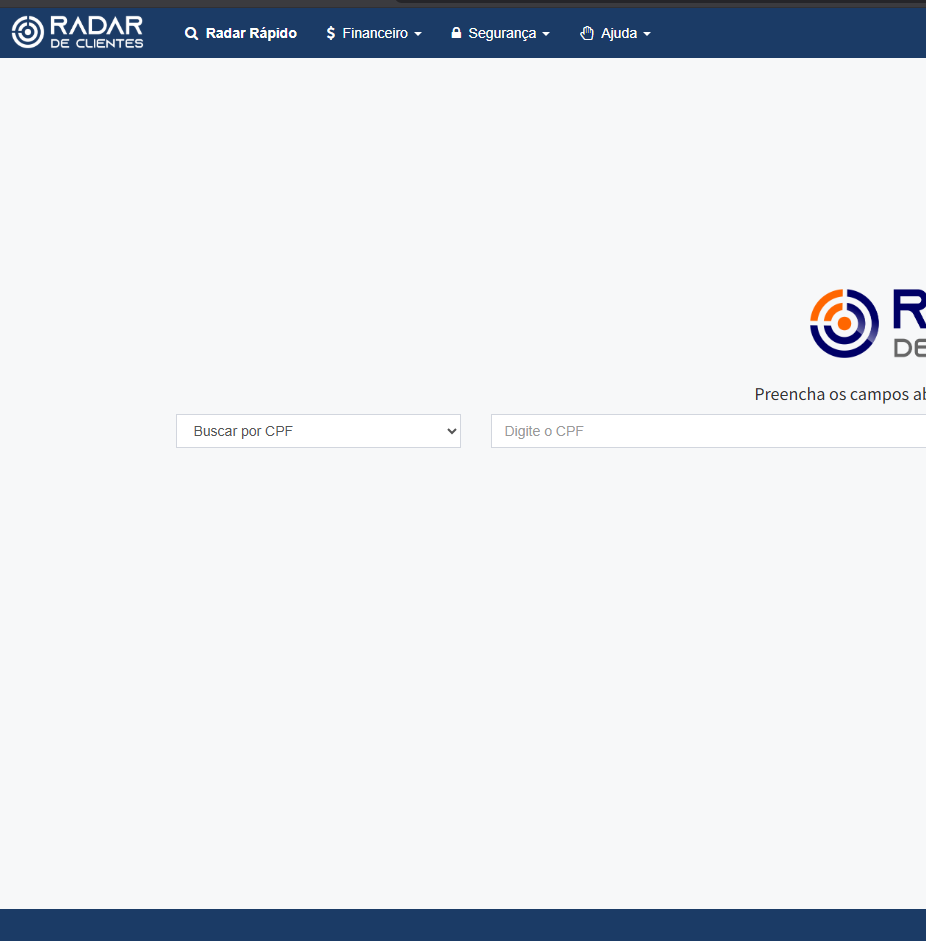 Radar de Clientes - painel